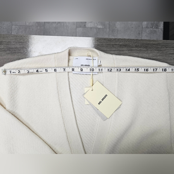 Axel Arigato Memory Relaxed Cardigan Ivory Lambs Wool Oversized Boxy Medium - Picture 13 of 16